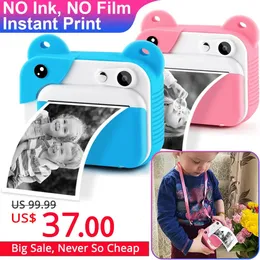 Connectors Prograce Kid Instant Print Camera with Print Children Thermal Printing Camera Digital Instant Photo Camera Video Kids Toys Girls