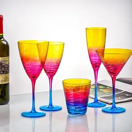 لوحات Nordic Water Wave Glass Creative Tradient Cupagne Champagne Cup Clotull Crystal Red Wine 1PC Set