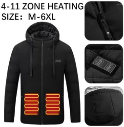 Jaquetas de caça Roupas de algodão aquecidas inteligentes 411 zonas Controle único e duplo USB Termostato de aquecimento elétrico Men39s com capuz Ja4638899