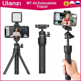 Treppiedi Ulanzi Mt34 Estendi il treppiede 360 Testa a sfera regolabile 2 in 1 Supporto per morsetto per telefono Smartphone Dslr Slr Treppiede per Iphone 12 Pro Max 11