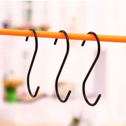 3 pcs Lot Black S Shaped Hooks Durable Hanger Holder Stainless Steel Hanging Sling Clasp Home Stroage Racks3611