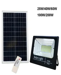 Solar Flood Light 25W 40W 60W 100W 200W Spotlight Yard Lamp IP66 White Auto LED Solar Lamp with Pannel Outdoor for Garden Street G6374579