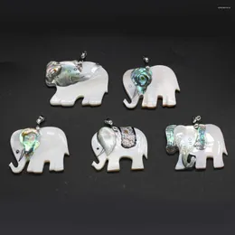 Anhänger Halsketten Maskottchen Elefant Form Natürliche Süßwasser Shell Splice Tier Schmuck Machen Halskette Ohrringe Zubehör Geschenk