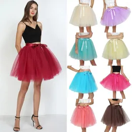 Röcke Frauen Mode Tutu Tüll Rock Vintage Midi Plissee Frauen Lolita Brautjungfer Hochzeit Faldas Mujer Saias Jupe