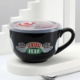 Kupalar kahve kupa arkadaşları tv şovu central perk cappuccino fincan kawaii sevimli kahvaltı büyük boyutu seramik içkisi254b