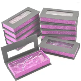 False Eyelashes 100Pcs/Pack Wholesale Eyelash Packaging Box Lash Boxes Custom Logo 25mm Mink Makeup Cases Magnetic