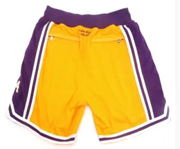 Novos shorts equipe shorts vintage 19782020 shorts de beisebol com zíper bolso correndo roupas 8 e 24 cor amarela apenas feito tamanho SX1454267