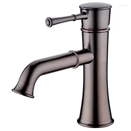 Rubinetti per lavandino del bagno Rubinetto in ottone di lusso 3 fori o 1 rubinetto per lavabo con acqua fredda di alta qualità Marrone antico / Oro rosa