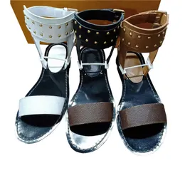 Klasyczne nitki Sandały Sandały Letnia moda seksowna kostka wysokie buty Mężczyzn Lett Gladiator Casual Flat Designer Buty damskie plażę rzymskie