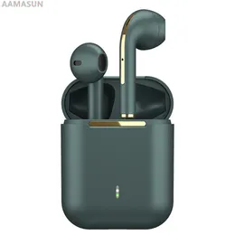 이어폰 Aamasun J18 TWS Bluetooth 헤드폰 스테레오 진정한 무선 헤드셋 이어 버드 핸즈프리 이어폰 이어폰 이어 버드 휴대 전화 용 이어 버드