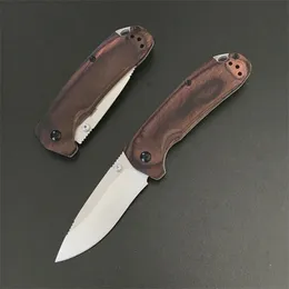 Nuovo BM15031 Coltello pieghevole S30v Lama in raso con punto di caduta in legno con manico in lamiera di acciaio Escursione di campeggio esterna Pesca Coltelli tascabili EDC