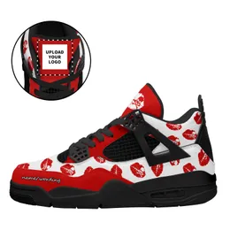 CoolCustomize Custom J Valentine Fashion 4s Nowy projekt Unisex Sports Buty spersonalizowani mężczyźni kobiety koronkowe skórzane komfortowe wygodę biegnące tenisowe trampki