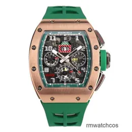 Relógios Richardmill de luxo com movimento automático Relógios de pulso Richardmill masculino série RM011 Le Mans edição limitada em ouro rosa relógio masculino automático VU70