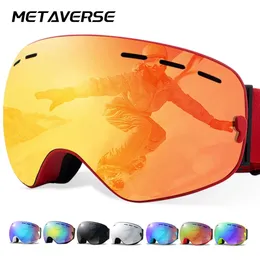 Skibrille Männer Frauen Snowboard Brille Winter Outdoor Sport Schnee Sonnenbrille Uv400 Doppelschichten Objektiv AntiFog Skifahren 240111