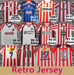 Chivas Guadalajara Retro Soccer Jersey R. Ramirez B. Galindo R. Morales O. Bravo Home Football Shirt 1960 94 95 96 97 98 99 00 01 02 03 06 07 08 Uniformes 60 60ª 110ª 115ª 115ª 115ª