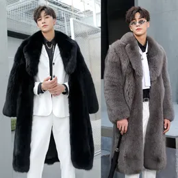 Winter men's fur coat fox fur coat fattening lamb fur coat warm casual windbreaker 240110