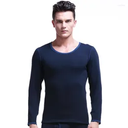 Herren-Thermounterwäsche AOELEMENT Winter Herren Einteiliger verdickter Plus-Samt-Bottom-Hemd Baumwollpullover Herren