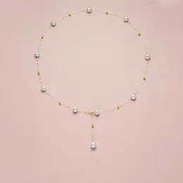 Ciondoli XF800 Collana in vero oro 18 carati con perle naturali Au750 Chocker Gioielleria raffinata Regalo rotondo per le donne Bianco X536