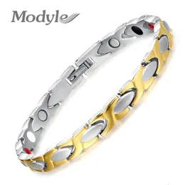 Modyle pulseira magnética de saúde, cor dourada, pulseira para mulheres, namorada, casais, joias da moda 240110