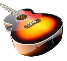 J200 Akustikgitarre Jumbo 43 Sunburst-Finish, massive Fichte, EQ