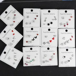 Ohrringe 31 Stile Mode Koreanische Zirkon 925 Stempel Silber Farbe Herz Ohrstecker Set für Frauen Mädchen Schmuck Pendientes Aretes de Mujer