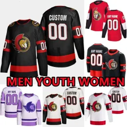 Benutzerdefinierte Hockey-Trikots Ottawa''Senators''Herren 7 Brady Tkachuk 45 Parker Kelly 9 Josh Norris 57 Shane Pinto 85 Jake Sanderson 33 Cam Talbot 16