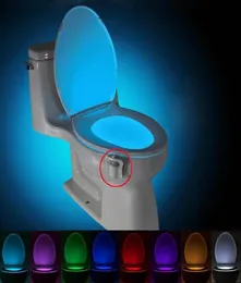 Toilet Night light LED Lamp Smart Bathroom Human Motion Activated PIR 8 Colours Automatic RGB Backlight for Toilet Bowl Lights Dro1891667