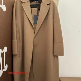 Maxmaras Women Cashmere Coat European Counter średniej długości podwójnej wełny arona jest niezrównana lub wymienna RJ9F