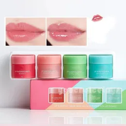 8G 4PCS/세트 립밤 수리 미니 세트 새로운 한국 입술 수면 마스크 향기 영양 보습