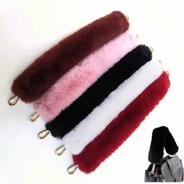 45CM Replacement Women Plush Bag Strap Shoulder Handbag Strap Belt Faux Fur Bag Belts Accessories Handbag Plush Decorative Chain 240110