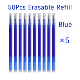 50 PCSSET 07mm Silinebilir Kalem Doldurma Çubuk Sihirli Jel Mavi Mürekkep Mürekkep 8 Renk Ofis Kırtasiye Yazma Malzemeleri 240111