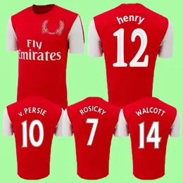 2012 2012 Van Persie Henry Arshavin 레트로 축구 유니폼 11 12 Arsen Ramsey Rosicky Walcott 빈티지 클래식 풋볼 셔츠 유니폼