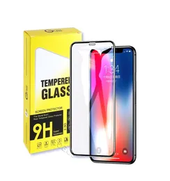 Full limtempererat glas Skärmskydd för mobiltelefoner Lämplig för iPhone 12 Mini 11 Pro Max 6 7 8 Plus X Xs XR med förpackning2405069