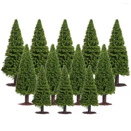 Decorative Flowers Artificial Pine Tree Woman Desktop Accessories Model Train Scenery Landscape Cedar