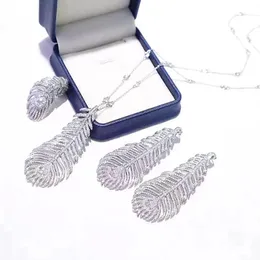 مجموعات Zoca Classic Feather Series Earrings Ring 925 Sterling Silver Zircon Jewelry Set Elegant Women Gift Friend Party Wedding