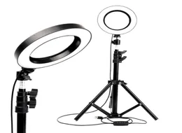 Inomhusbelysning LED Ring Light Po Studio Camera Pography Dimble Video Lamp för smink selfie med stativtelefonhållare4993035