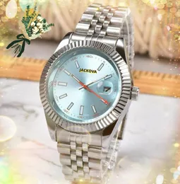 Popular Men Automatic movement Watches Full Stainless steel Luminous quartz Women Clock Bracelet Second Hand Orange Design business casual Wristwatch Gifts