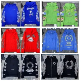 2023 Moletons Masculinos Moletons Mens Chrome Inverno Coração Hoodie Ch Manga Longa Casaco Solto Com Capuz Homens Mulher Hip Hop Chromees Corações