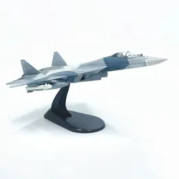Diecast liga de metal 1100 escala russo su 57 su57 avião lutador réplica modelo su57 avião brinquedo para coleção 240110