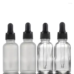 Aufbewahrungsflaschen 30 ml ätherisches Öl transparentes Glas mit Dropper-Reise-Flüssigkeitspipette-Flasche nachfüllbar