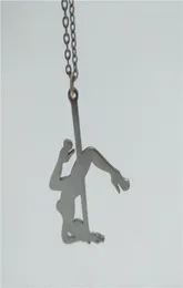 Collares colgantes de acero inoxidable Pole Dancer Strip Silueta Regalo para despedida de soltera Joyería de mujer62318948706462