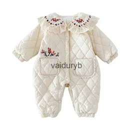 Rompers Winter Romper for Baby Girls Trucle Cotton Floral Comean Jumpsuit اطفان من قطعة واحدة