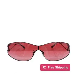 Designer Sunglasses Xiaoxiangjia's fashionable cat eye double C diamond inlaid sunglasses with the same narrow frame, vintage sunglasses ch4073 YGEJ