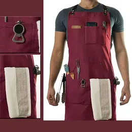 20 Modern Minimalist Canvas Apron Family Barista Hairdresser Work Clothes Mens Sleeveless Backpack Buckle 240111