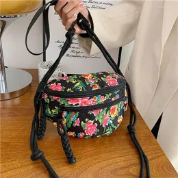 Midjepåsar Toppklass Nylon kvinna axelväska mode blommor telefon pack gata trend crossbody handväska designer damer handväska