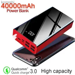 Mobiltelefon Power Banks 40000mAh Power Bank Portable Charger Externt batteripaket PowerBank 40000 mAh för iPhone 12 Pro Huawei Samsung Poverbankl240111