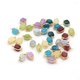 Pendant Necklaces Natural Stone Pendants Gold Color Gemstone Wire Wrap Crystal Connector For Charms Jewelry Making Diy Women Necklace