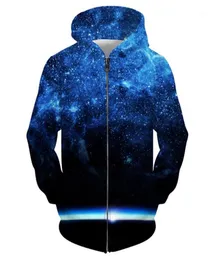 Cloudstyle Young Hoodies Bling Space 3D Printed Jackets for Man Daily Causal Outwear Youth Trendy Coats Blue Purple Star Men05509282