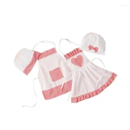 Set di abbigliamento Grembiule da cuoco per bambini Cappello Costumi Costume da cuoco Born Pography Prop Vestiti carini per bambini