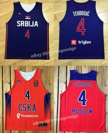 Günstige Milos Teodosic 4 Serbien Srbija Moskau CSKA Basketball-Trikot EuroLeague-Trikots HERREN FRAUEN JUGEND XS5XL3642911